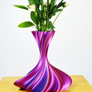 3D Printed Iridescent Spiral Vase