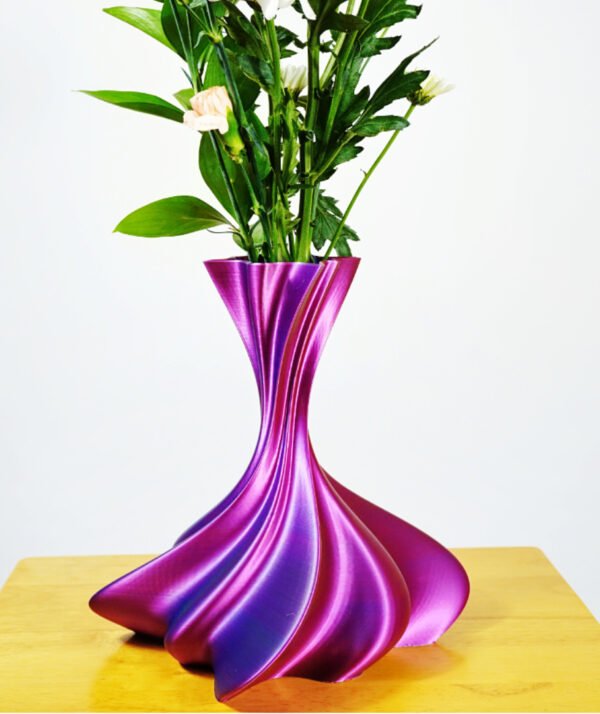 3D Printed Iridescent Spiral Vase