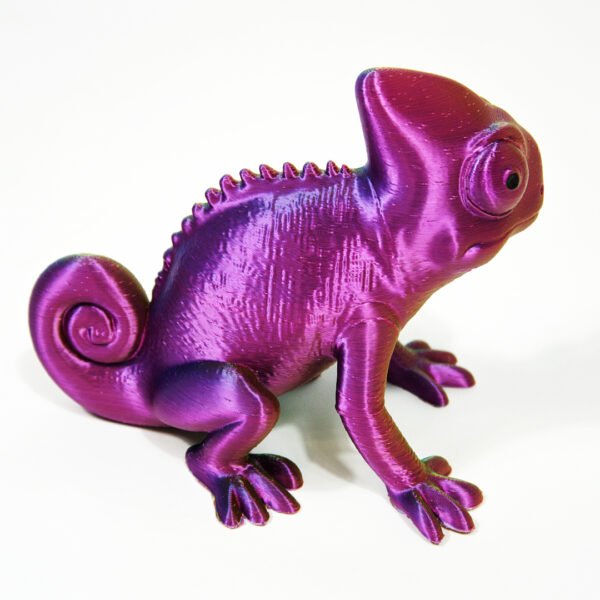 Eco-Friendly 3D Printed Chameleon Figurine – Iridescent Bioplastic Lizard Decor - Image 7