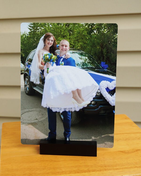 Custom Metal Photo Print with Black Wood Stand - Image 4