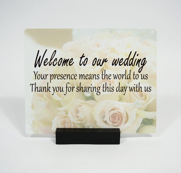 Custom Metal Photo Sign – Waterproof Aluminum Print with Wood Stand | Personalized Gift or Event Display - Image 2