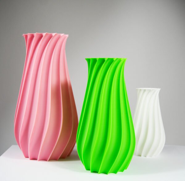 Modern 3D Printed Spiral Vase – Futuristic Home Decor in Multiple Colors - Image 2