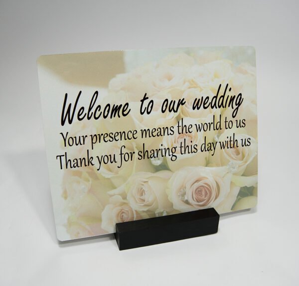 Custom Metal Photo Sign – Waterproof Aluminum Print with Wood Stand | Personalized Gift or Event Display - Image 3